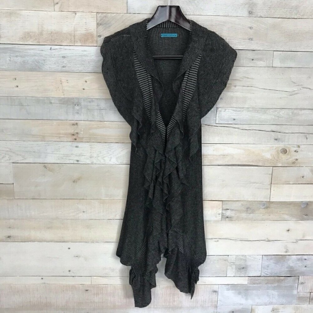 Alice+Olivia Duster Sweater Vest Gray Marled XS